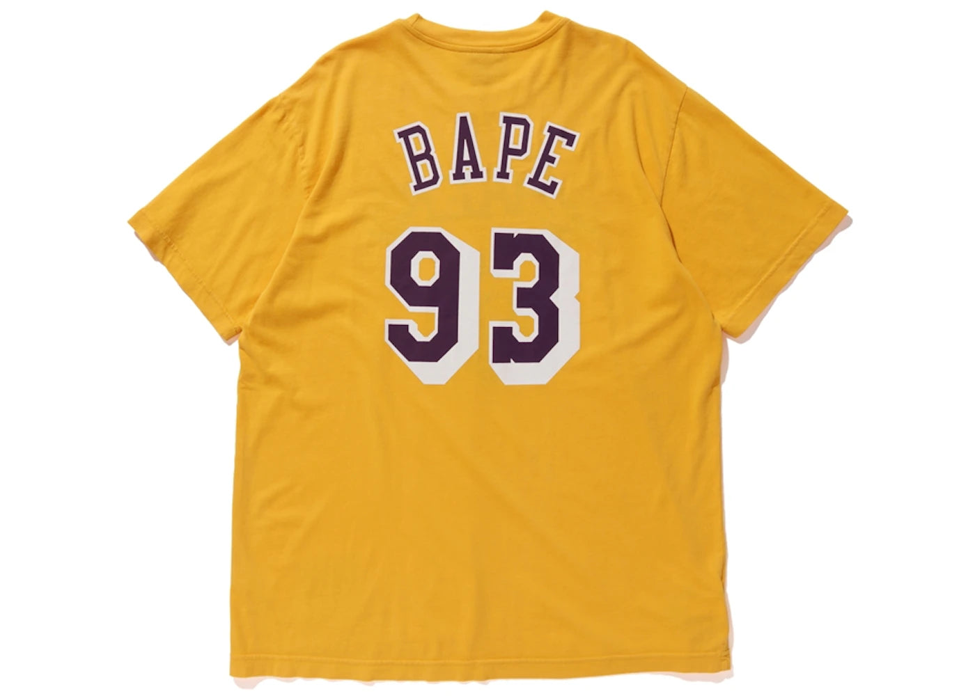 BAPE x Mitchell & Ness Lakers Tee Yellow - vue secondaire B