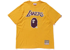 BAPE x Mitchell & Ness Lakers Tee Yellow