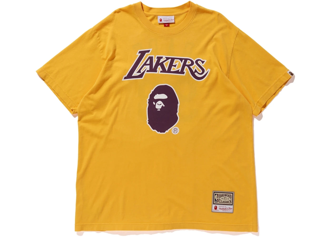 BAPE x Mitchell & Ness Lakers Tee Yellow - vue secondaire A