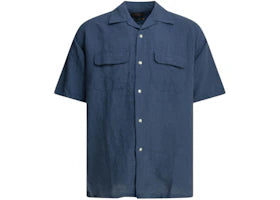 Beams Plus Casual Linen Shirt Blue - vue 360