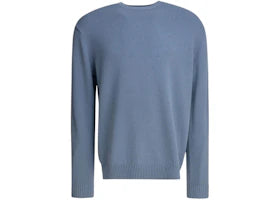 Beams Plus Lily Yarn Crew Neck Sweater Light Blue - vue 360
