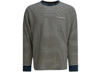 Beams Plus Striped Crewneck T-shirt Blue