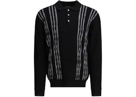 Beams Plus Wool Polo Sweater Black - vue 360