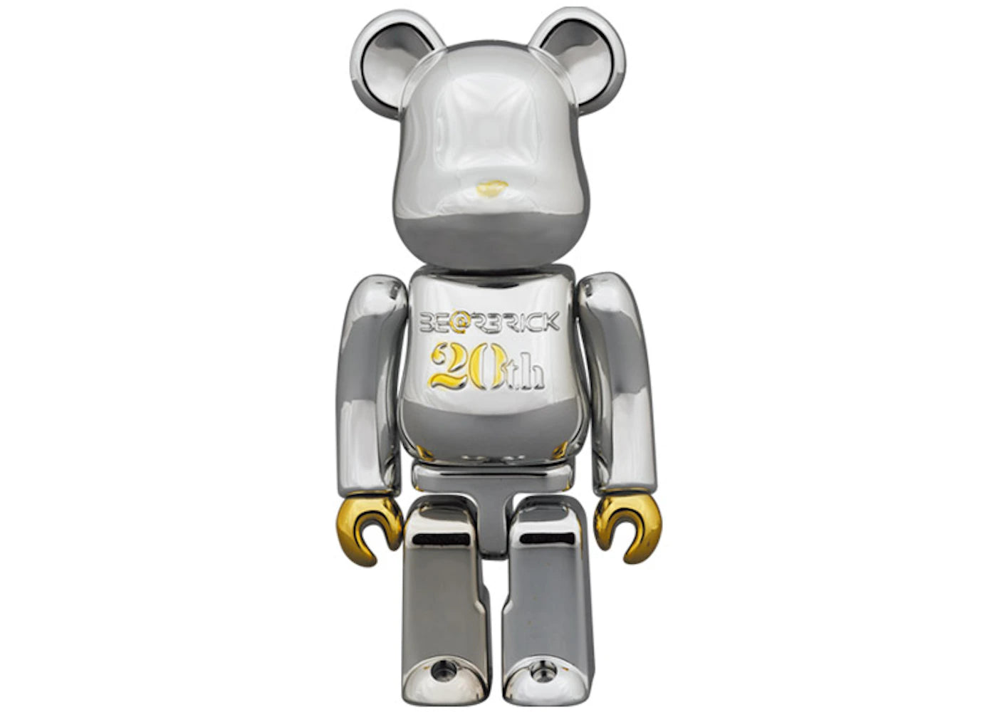 Bearbrick 20th Anniversary 100% & 400% Set Gold & Silver Chrome Ver. - vue secondaire A