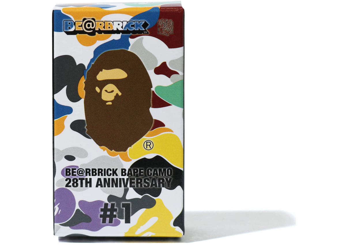 Bearbrick A Bathing Ape 28th Anniversary Camo #1 100% Black/Grey - vue secondaire B