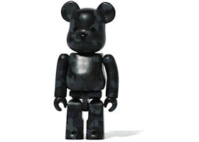Bearbrick A Bathing Ape 28th Anniversary Camo #1 100% Black/Grey - vue 360