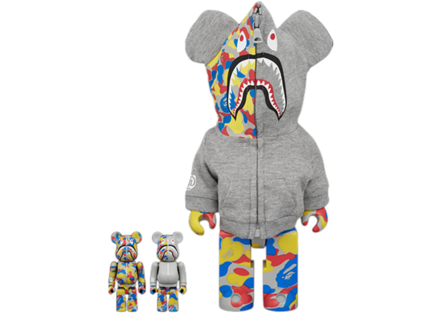 Bearbrick BAPE(R) CAMO SHARK MCT 30th ANNIV. 100% & 400% 3 PCS SET 100% & 400% Set - vue secondaire A