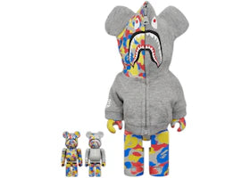 Bearbrick BAPE(R) CAMO SHARK MCT 30th ANNIV. 100% & 400% 3 PCS SET 100% & 400% Set - authentic Bearbrick product