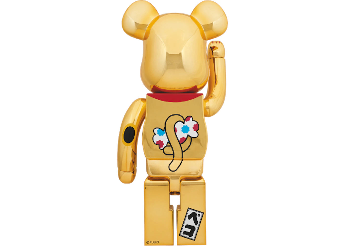 Bearbrick Beckoning Cat Peko-Chan 1000% Gold Plated - vue secondaire B