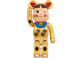 Bearbrick Beckoning Cat Peko-Chan 1000% Gold Plated - vue 360