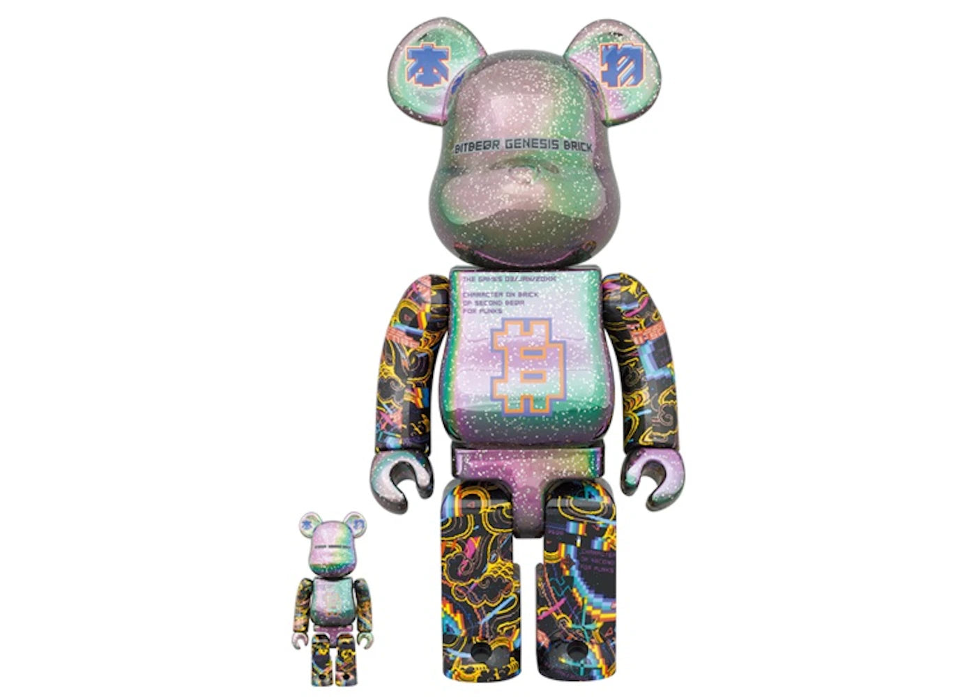 Bearbrick Excalibur (Satoshi Nakamoto) 100% & 400% Set - vue 360