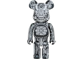 Bearbrick HR GIGER 1000% Black Chrome - vue 360
