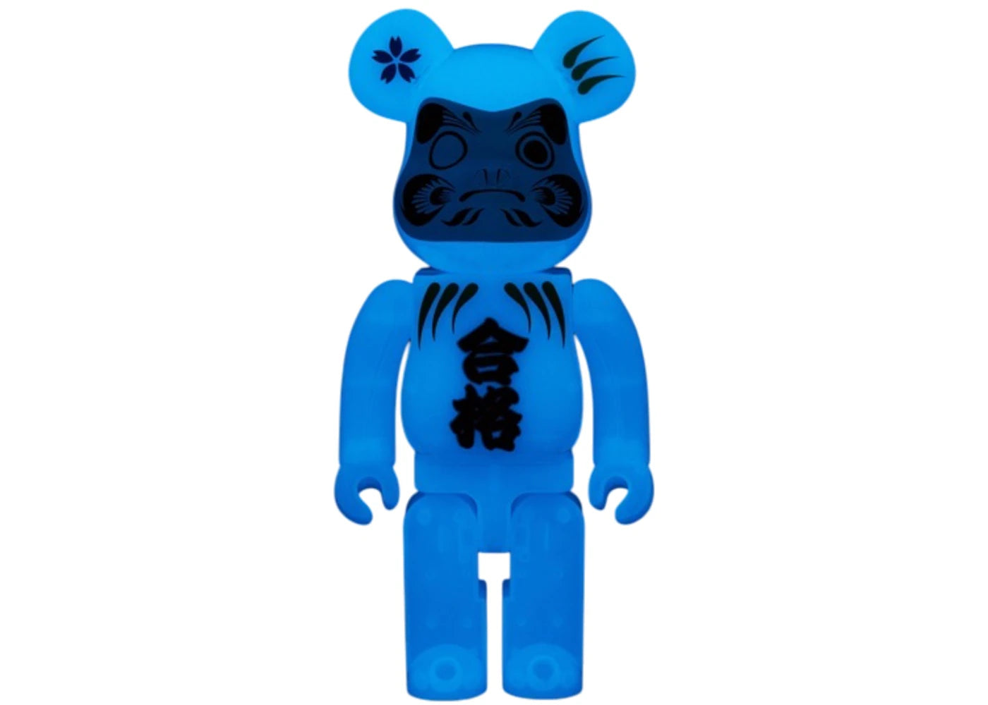 Bearbrick Medicom Toy Daruma Pass Blue 400% Glow in the Dark - vue secondaire B