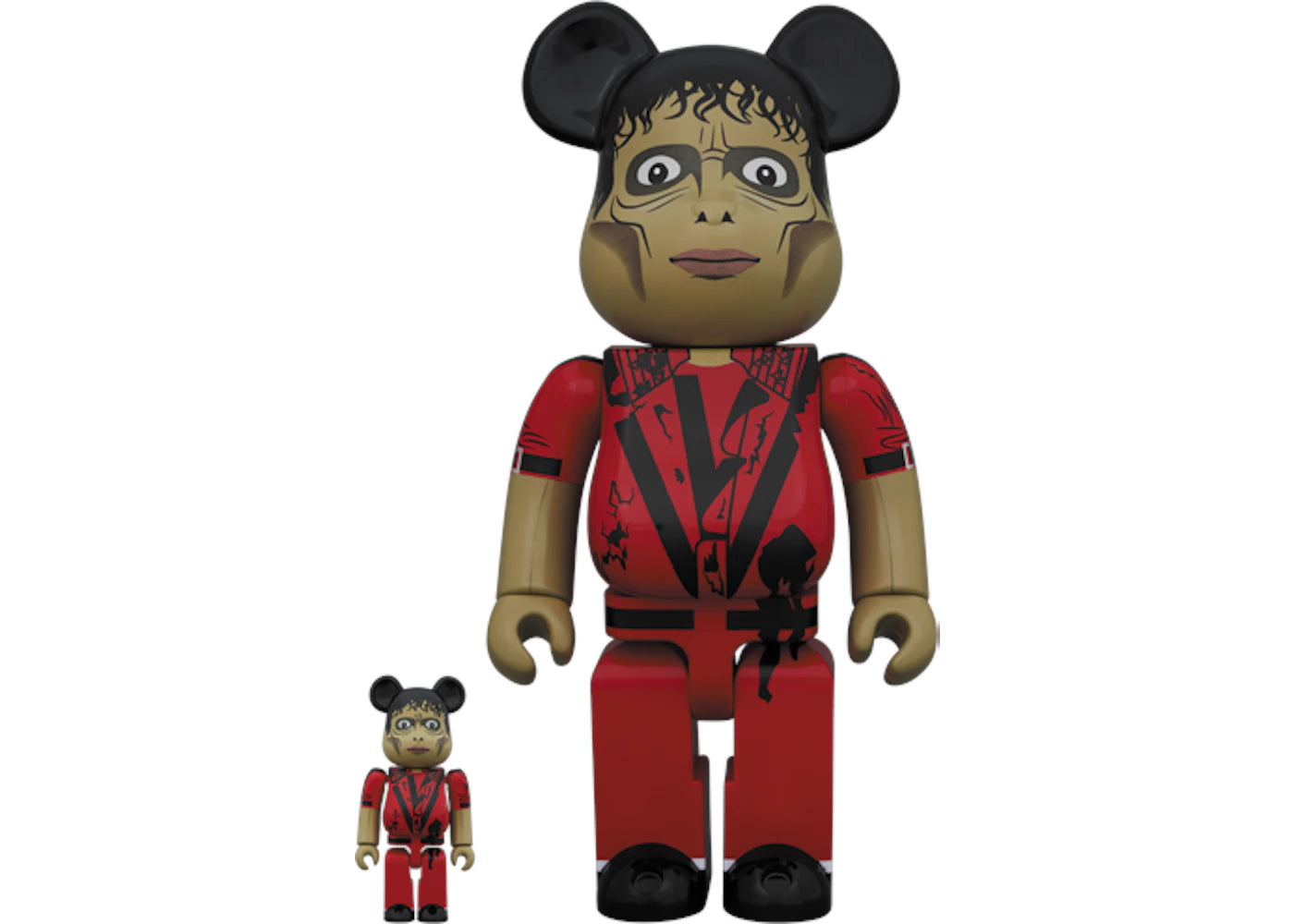 Bearbrick Michael Jackson Zombie 100% & 400% Set Red - vue secondaire A