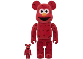 Bearbrick Sesame Street Elmo Flocky 100% & 400% Set - authentic Bearbrick product