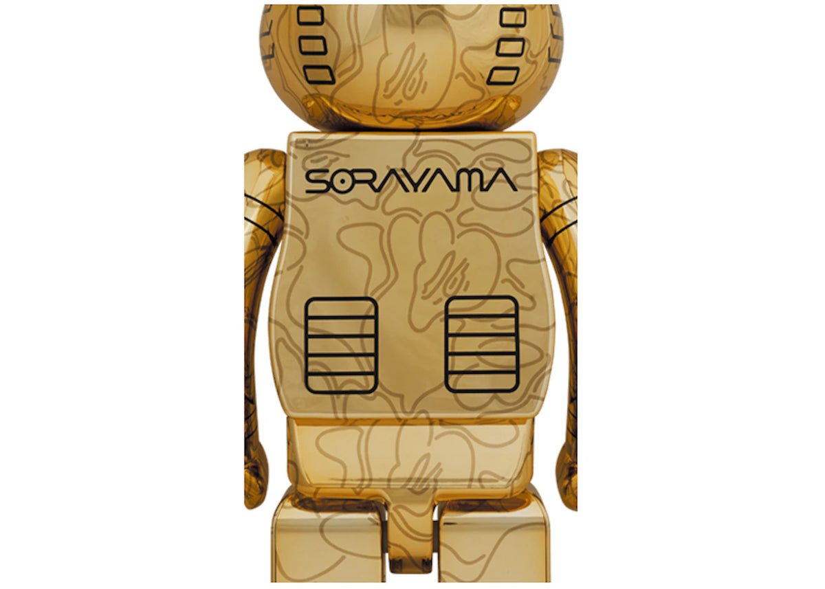 Bearbrick x BAPE x Hajime Sorayama Camo Shark 1000% Gold - vue secondaire B