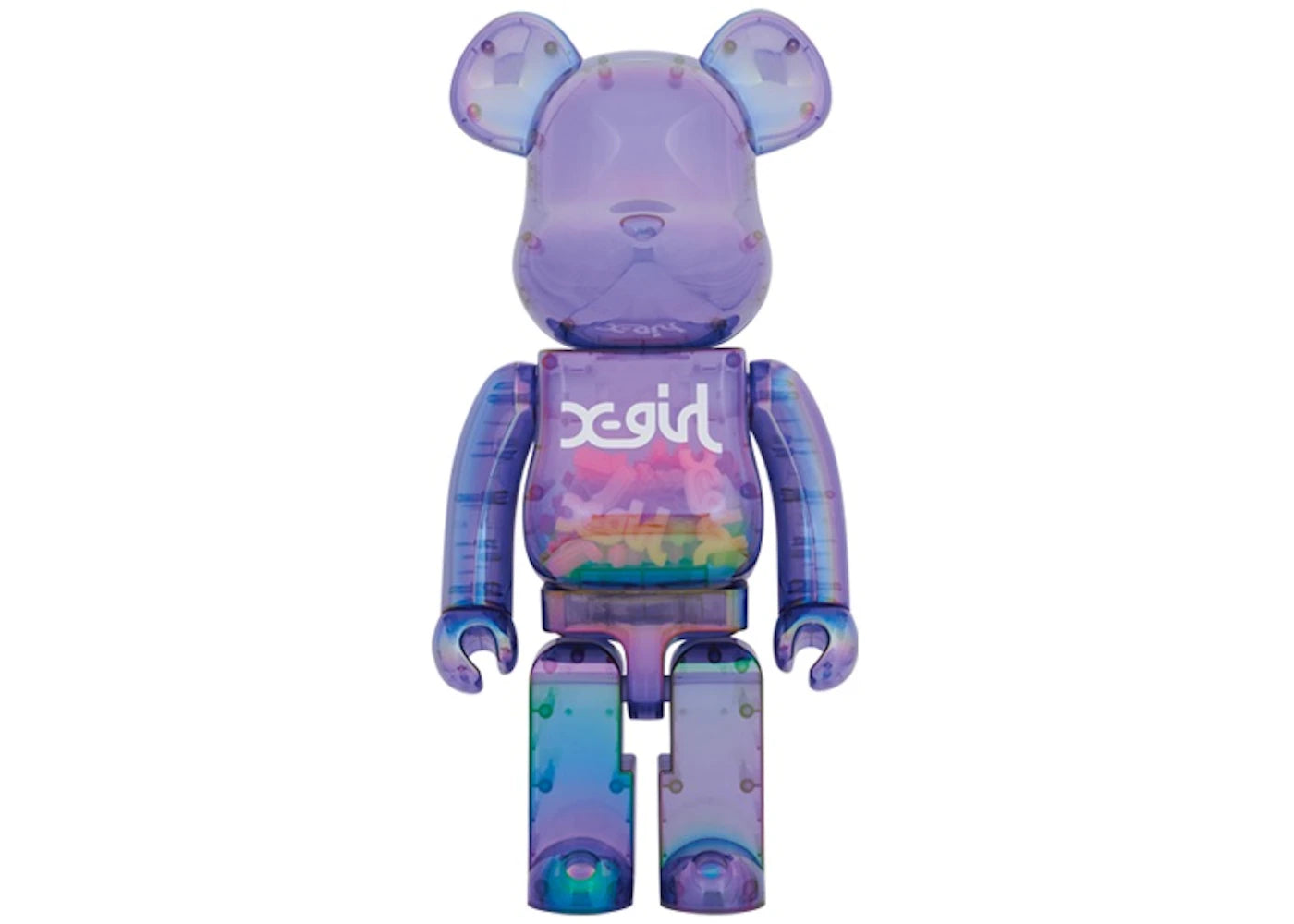Bearbrick X-girl 1000% Clear Purple - vue secondaire A