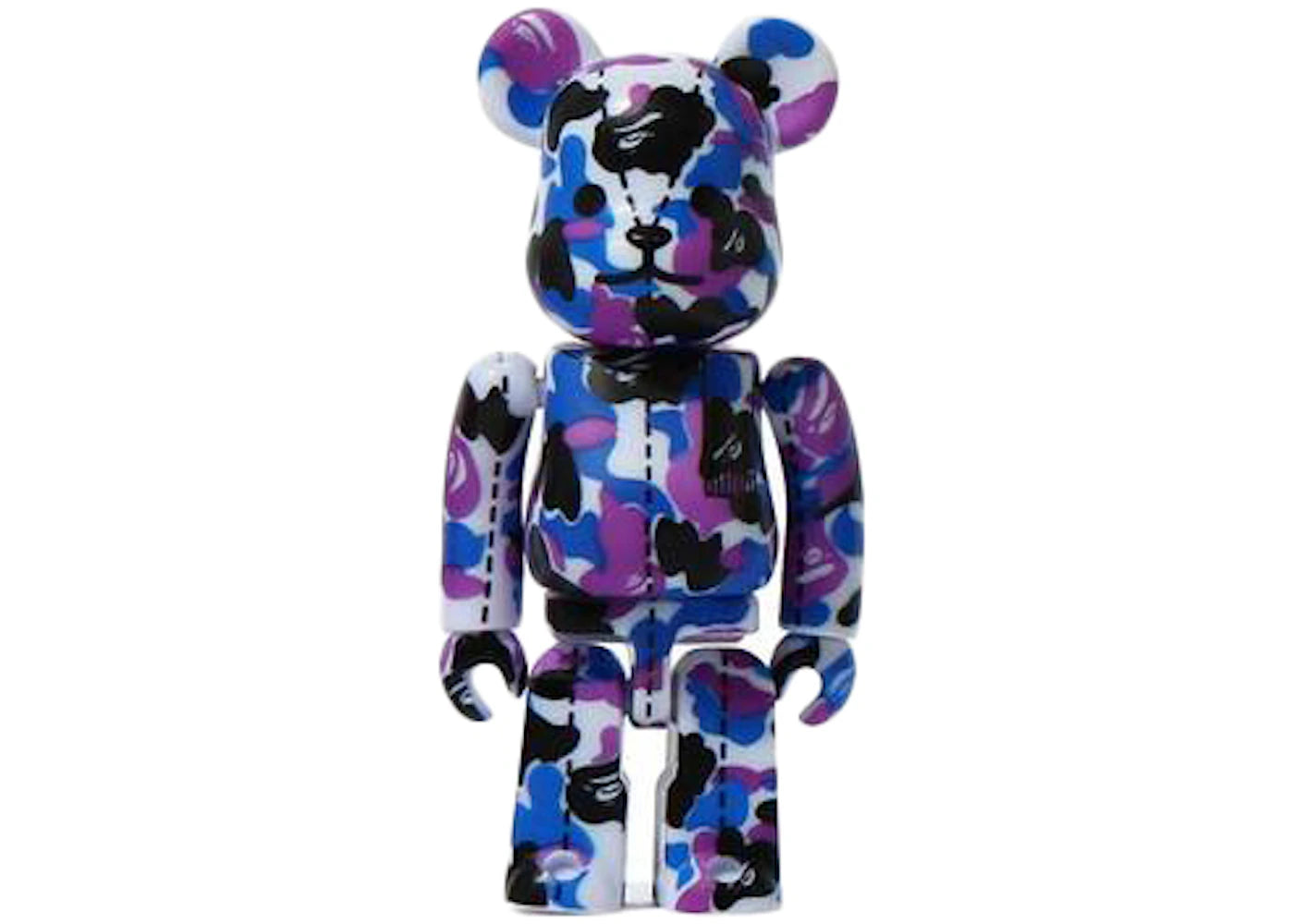 Bearbrick x A Bathing Ape 28th Anniversary Camo #2 100% Purple/Blue/Black - vue 360