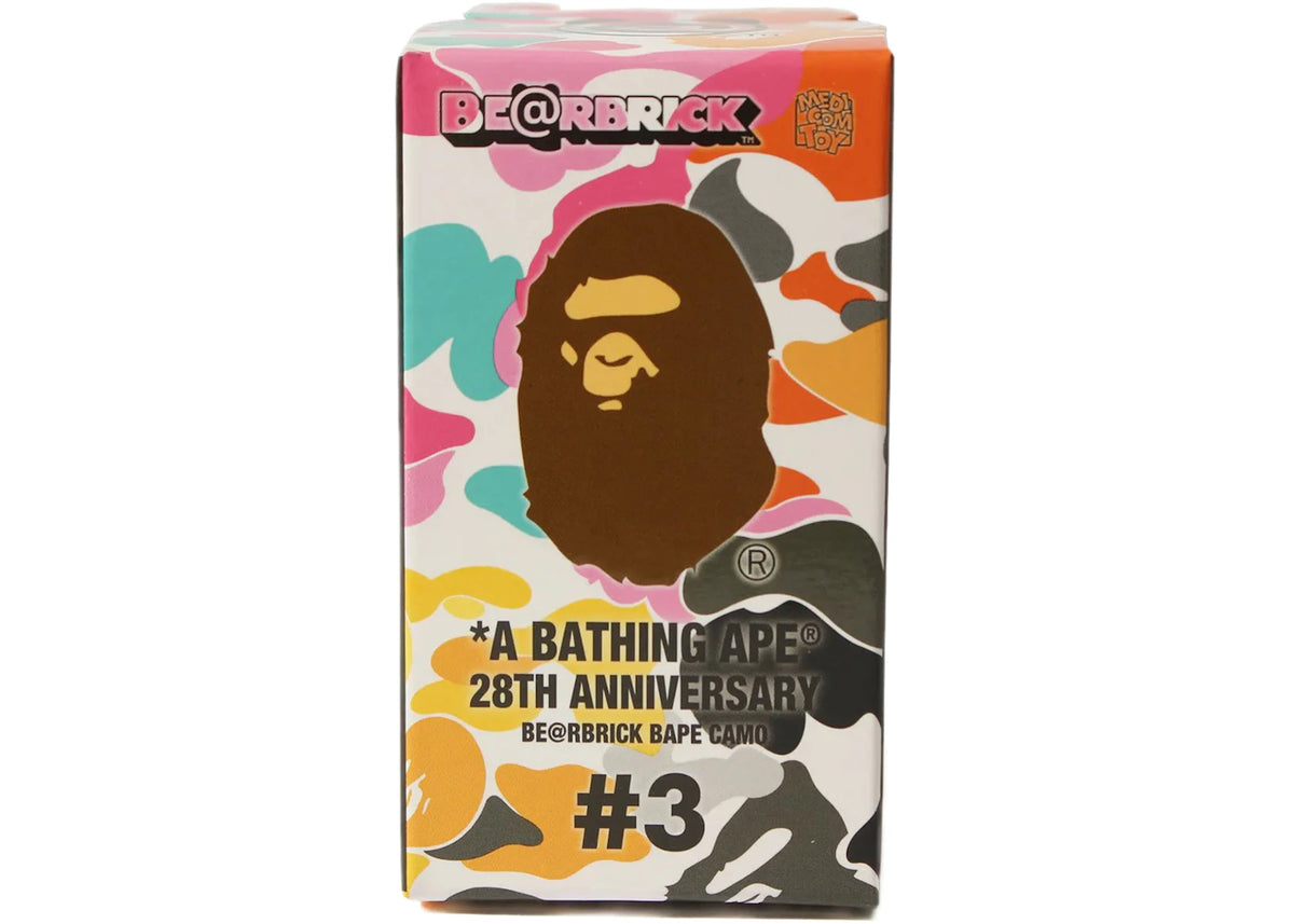 Bearbrick x A Bathing Ape 28th Anniversary Camo #3 100% Pink/Blue - vue secondaire B