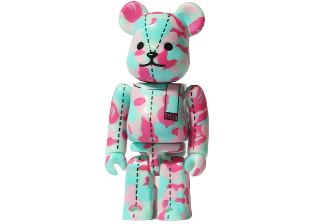 Bearbrick x A Bathing Ape 28th Anniversary Camo #3 100% Pink/Blue - vue secondaire A