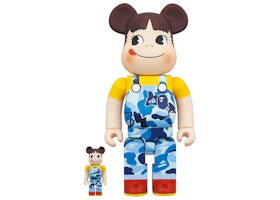 Bearbrick x BAPE Peko-chan 100% & 400% Set Blue Camo - vue 360