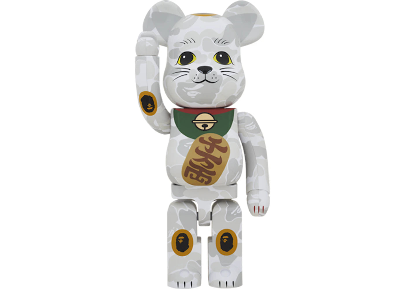 Bearbrick x BAPE (R) Maneki Neko 1000% - vue secondaire A