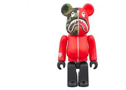 Bearbrick x Bape 1st Camo Shark 100% Red - authentic Bearbrick product