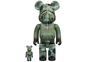 Bearbrick x Bape x Alpha Industries 100% & 400% Set - vue 360