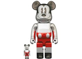 Bearbrick x Hajime Sorayama x Disney  Future Mickey Mouse (2nd Color Ver.) 100% & 400% Set - vue 360
