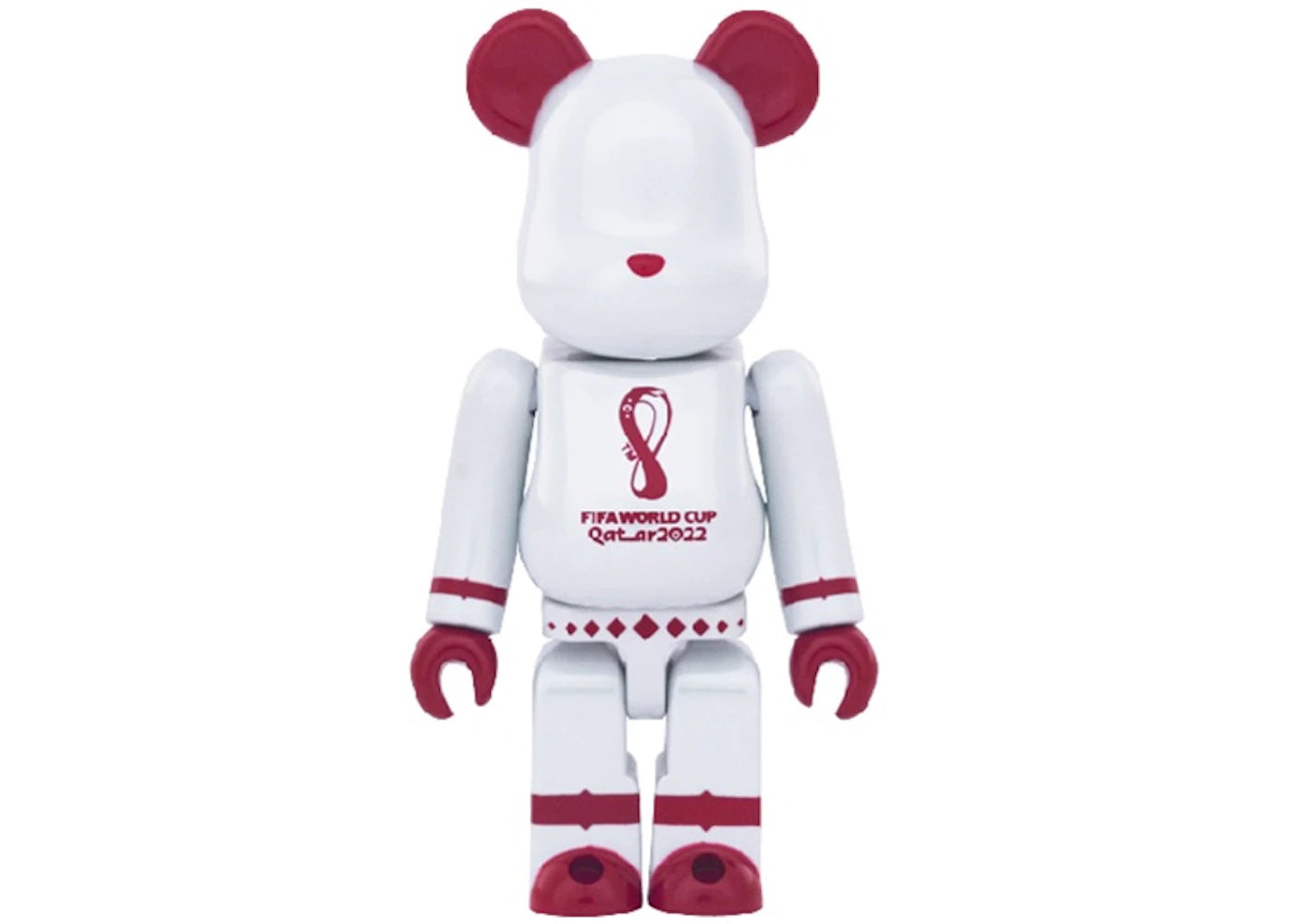 Bearbrick x FIFA World Cup Qatar 2022 100% & 400% 4-Pc Set White Chrome/Gold