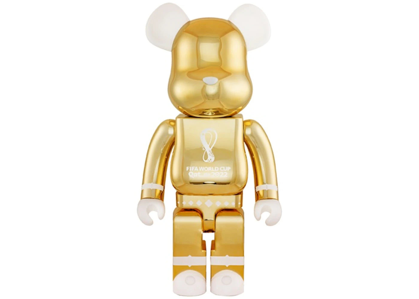 Bearbrick x FIFA World Cup Qatar 2022 1000% Gold sneakers - authentic Bearbrick shoes