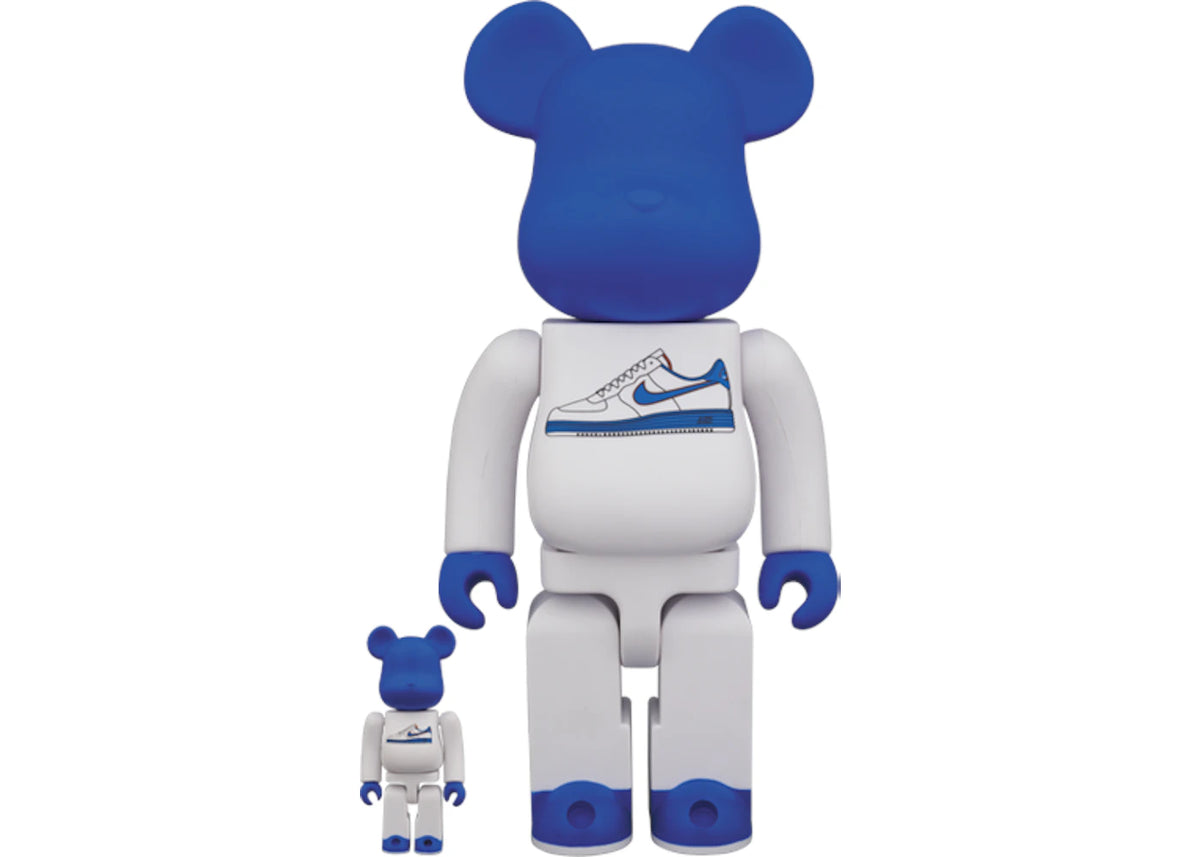 Bearbrick x Nike Lunar Force 1 400% White/ Blue - vue secondaire A