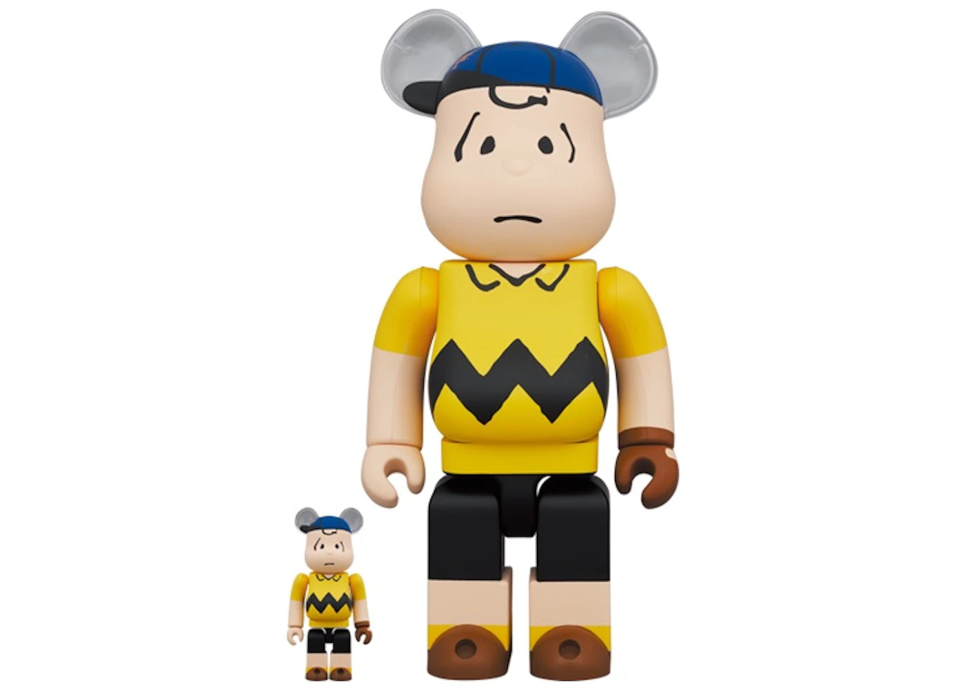 Bearbrick x Peanuts x MLB New York Mets Charlie Brown 100% & 400% Set - vue 360