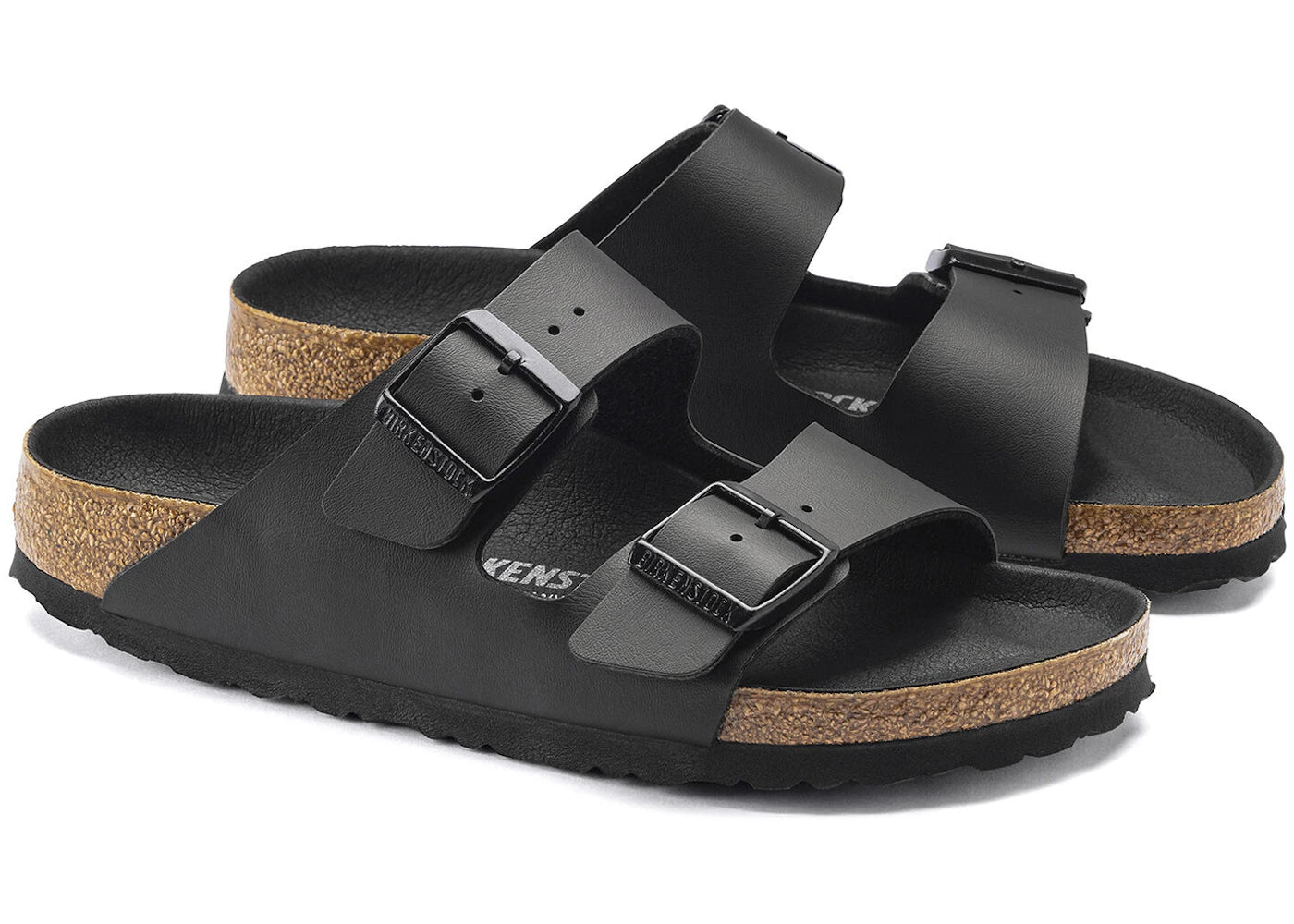 Birkenstock Arizona Birko Flor Black Black Foot Bed - vue secondaire A