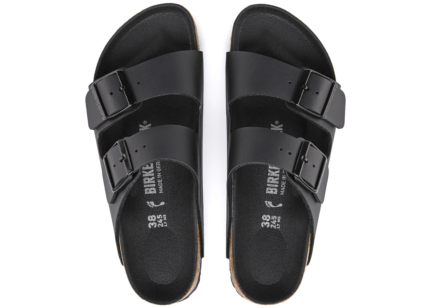 Birkenstock Arizona Birko Flor Black Black Foot Bed - vue secondaire B