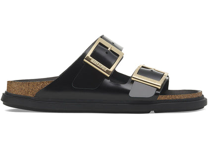 Birkenstock Arizona Droplet Buckle Natural Leather Patent High Shine Black - sneakers view 2