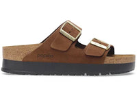 Birkenstock Arizona Flex Platform Nubuck Leather Dark Tea