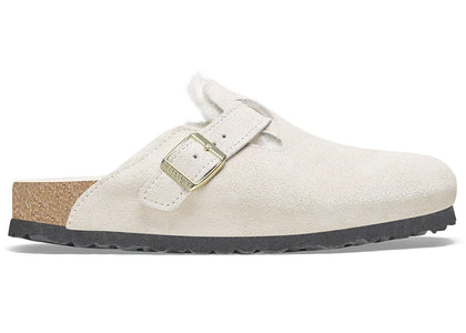 Birkenstock Boston Shearling Suede Leather Antique White - sneakers view 2