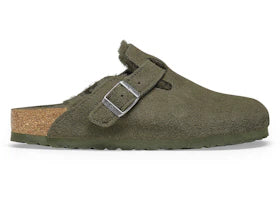 Birkenstock Boston Shearling Suede Leather Thyme - authentic Birkenstock sneakers
