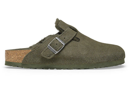Birkenstock Boston Shearling Suede Leather Thyme