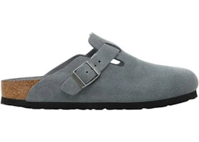 Birkenstock Boston Soft Footbed Suede Leather Basalt Gray Tonal - vue 360