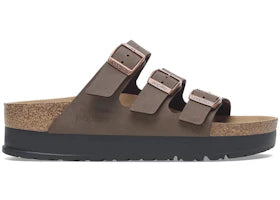Birkenstock Florida Vegan Flex Platform Birkibuc Mocha