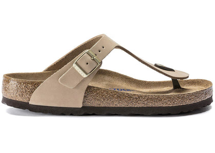 Birkenstock Gizeh Soft Footbed Nubuck Sandcastle - sneakers view 2