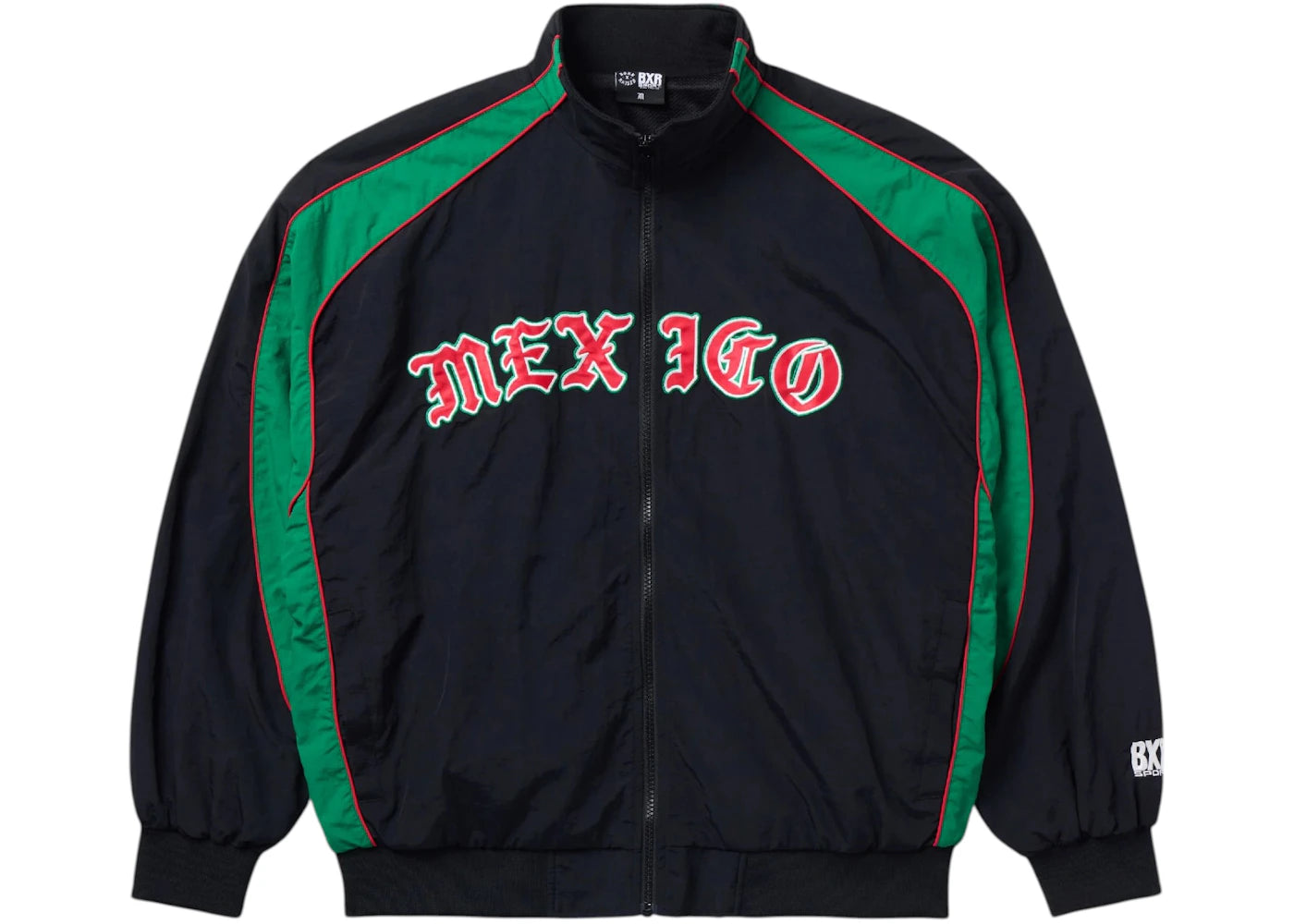 Born X Raised Mexico Warm-up Windbreaker Black/Green - vue secondaire A