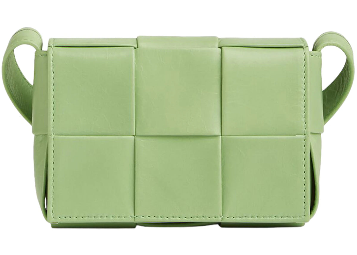 Bottega Veneta Candy Cassette Crossbody Bag Mini Intreccio Pistachio - vue secondaire A