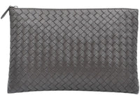 Bottega Veneta Intrecciato Nappa Zipped Clutch Pouch Black