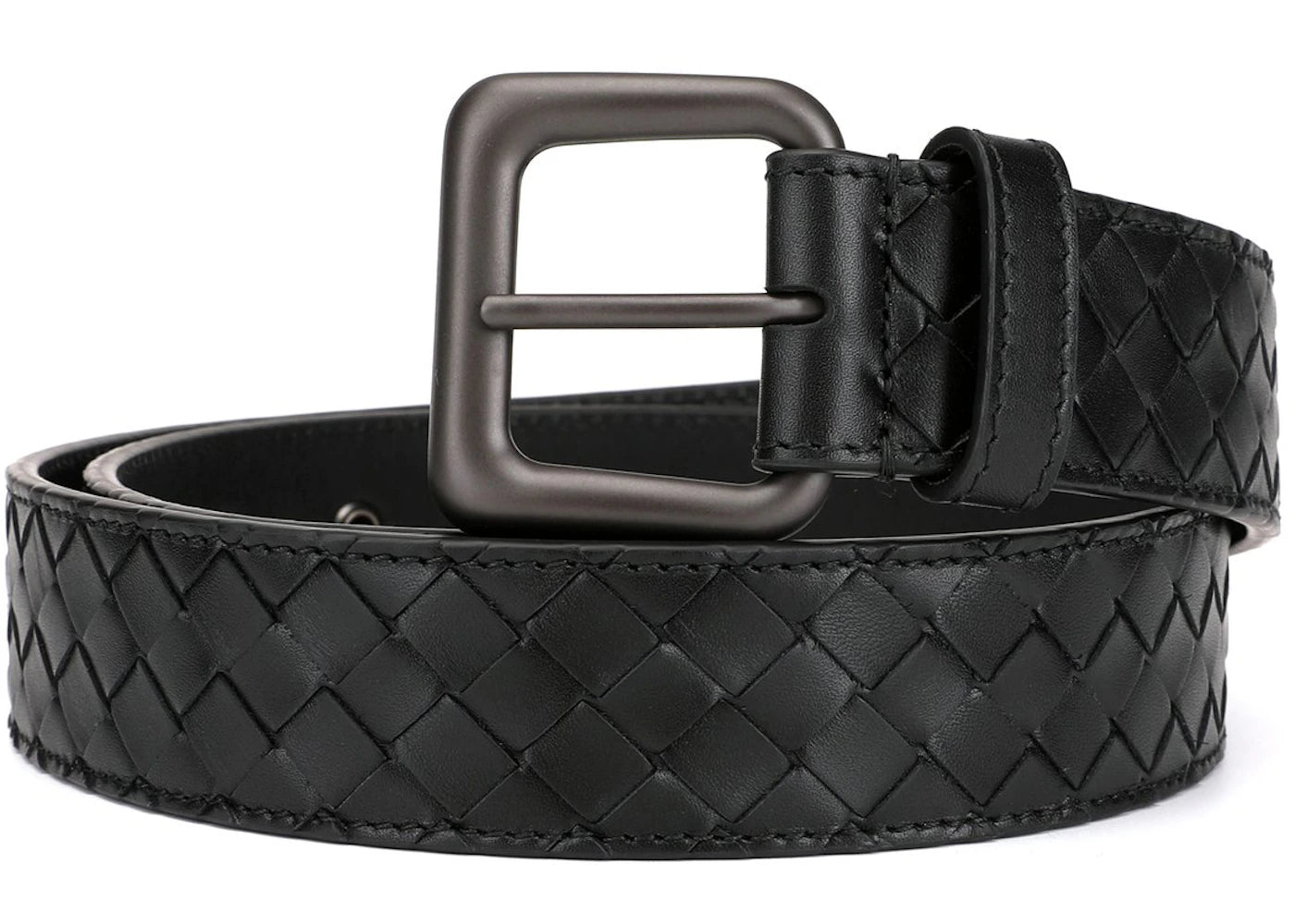Bottega Veneta Intrecciato Weave Belt Black - vue secondaire A