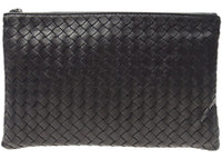 Bottega Veneta Lambskin Clutch Bag Dark Blue/Navy