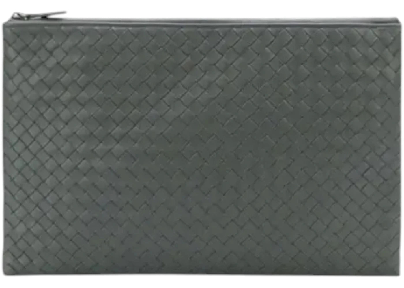 Bottega Veneta Lambskin Clutch Bag Grey - vue 360
