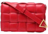 Bottega Veneta Padded Intreccio Cassette Crossbody Red